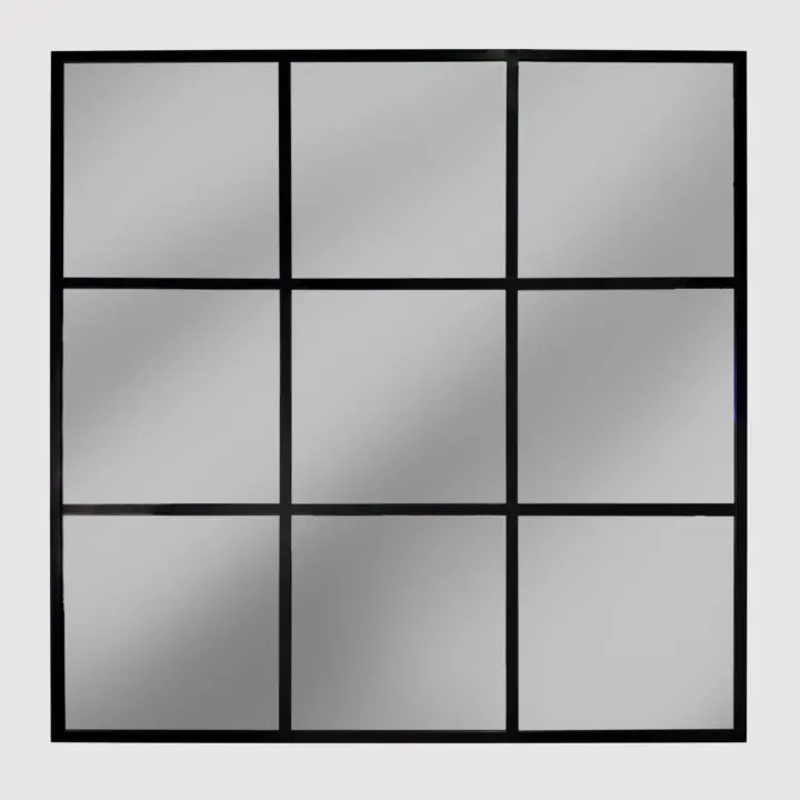 THEROSE - Espejo Ventana Negro 120x120cm Espejo Industrial - 1
