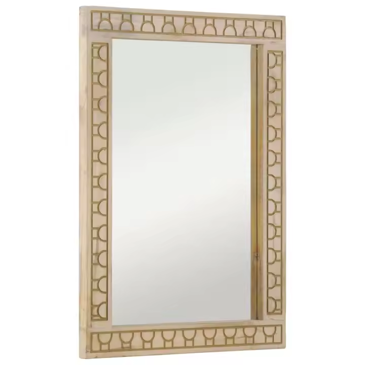 vidaXL Espejo de baño madera maciza de acacia y vidrio 50x70x2,5 cm - 1