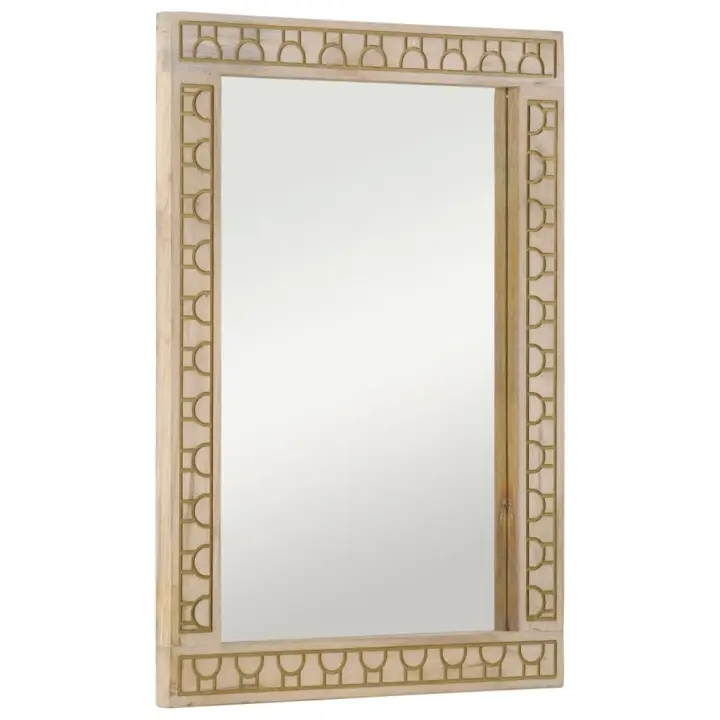 vidaXL Espejo de baño madera maciza de acacia y vidrio 50x70x2,5 cm - 1