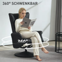 Sillón reclinable con taburete Sillón de TV giratorio 360 ° con función reclinable Sillón reclinable con respaldo ajustable Sillón de TV Cargable hasta 150 kg - details 4