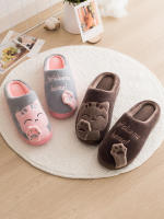 Zapatillas De Invierno Para Mujer Con Decoración De Gato Kawaii Cómodas Y Con Lona Llena De Peluche Zapatos De Pies Calientes Para El Hogar - details 6