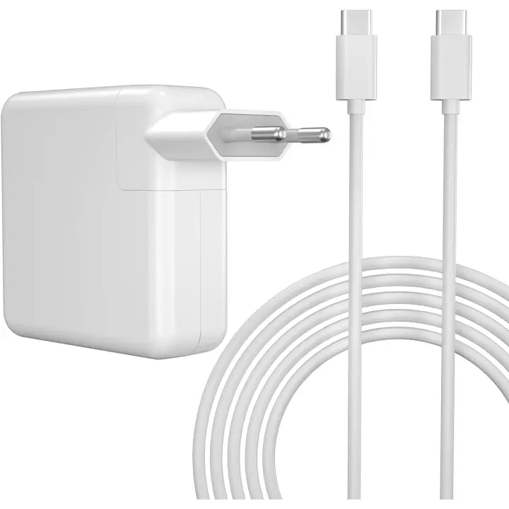 Cargador con Cable USB C a CUSB C 2m 87W para Macbook Pro, Adaptador de Corriente Cargador para Mac USB C Macbook Air Pro 2016 2017 2018 2019 2020, Mac Book 13 15 Pulgadas Tipo C Adecuado PC Portatil - 1