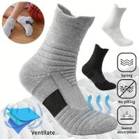 3 Pares De De Compresión Para Hombres Transpirables Deportivos Para Baloncesto Y Ciclismo Absorbentes De Humedad Con Tubo Elástico Alto - details 14