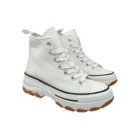 Eva Zorteon- Zapatilla Abotinada de Plataforma para Mujer, Comoda, Estilo Bamba, Material de Lona, y Cierre de Cordones. marca FASHION BELLA. - details 7