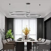 Lámpara Colgante Led, con Mando a Distancia, 3 Tipos de Luz, Altura Ajustable, 120W, Negro - details 1