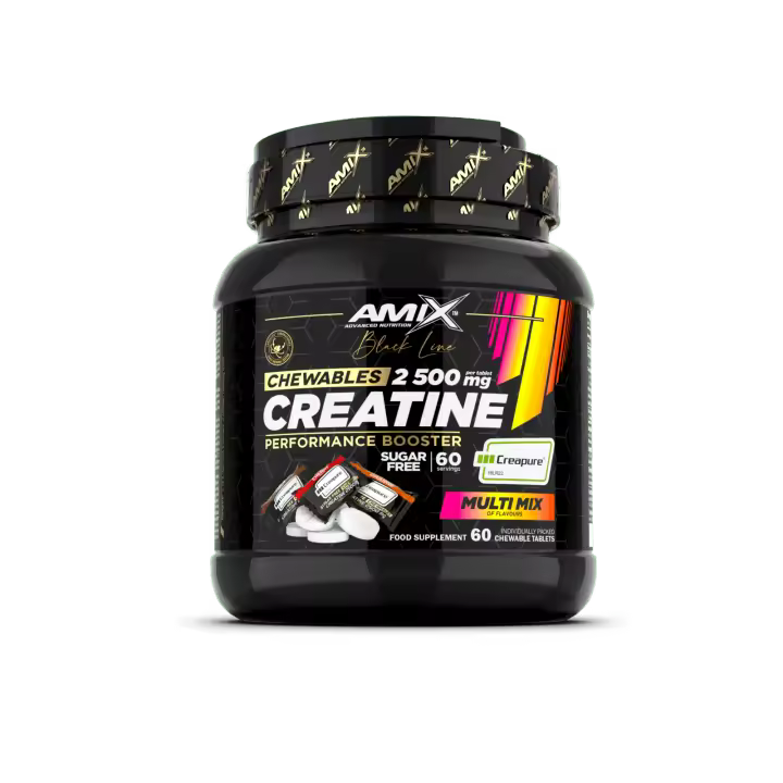 Amix Creatina Creapure® amix  Black Line – Formato Masticable aumento rendimiento Incremento masa muscular - 1