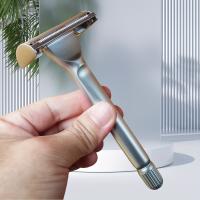 Afeitadora De Seguridad De Acero Inoxidable Con Doble Cabeza Butterfly Para Hombres Y Mujeres Con 10 Hojas De Plata Platinadas Para Afeitar Con Agua - details 1