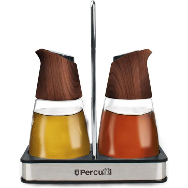 PERCUTTI - SET ACEITERA + VINAGRERA CON SOPLEGNO  - Aceitera Práctica y Funcional - Aceitera Moderna para tu Cocina - Aceitera de Diseño Elegante - Aceitera Versátil y Duradera - Aceitera de Alta Calidad y Resistente - Aceitera Fácil de Limpiar y Mantener - 1