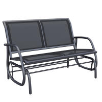 Outsunny Banco Balancín Tipo Silla Oscilante de Jardín o Patio con 2 Plazas 120x70x85 cm Metal y Tela Texteline - details 0