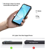 FOSSiBOT F105 Smartphone Resistente, Pantalla HD+ de 6.745 pulgadas, Batería 10300 mAh, 12 GB RAM + 64 GB ROM, Cámara 20 MP + 8 MP, Dual SIM 4G, Chipset Octa-core, Sistema Android 14, Desbloqueado / Reconocimiento Facial / OTG / GPS, IP68/IP69K - Negro - details 8