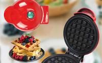 Gofrera individual 350W Plancha de Gofres, Mini Gofrera con Revestimiento Antiadherente para Gofres Clásicos, Paninis, Tortitas, Desayuno, Horneado DIY, para Navidad - details 0