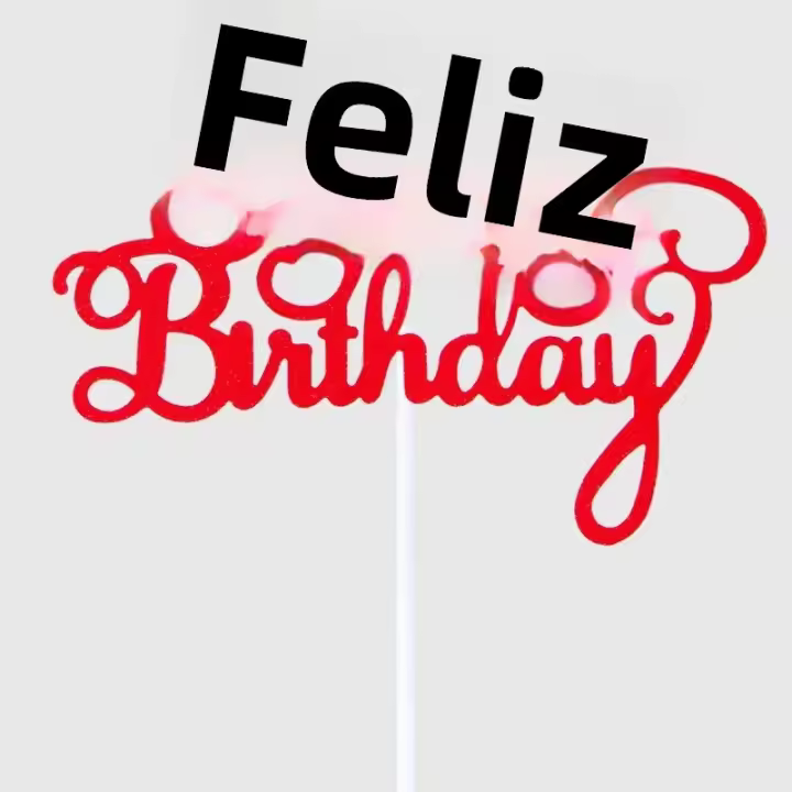 5pcs Topper De Pasteles Feliz Cumpleaños En Rojo Rosa Azul Y Plata Para Decoración De Pasteles Y Cupcakes Para Fiestas De Cumpleaños De Niños Y Baño De Boda - 1