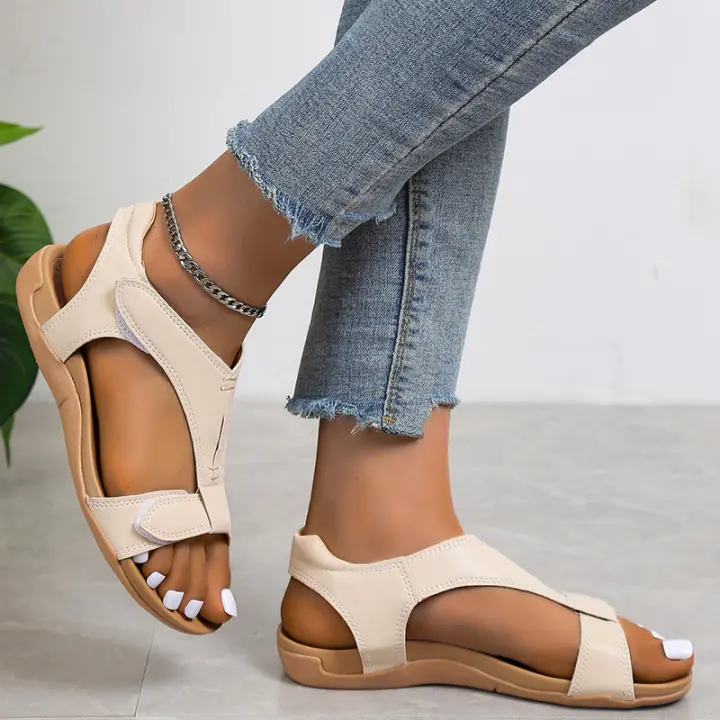 2025 Nuevo Cómode TejidoGrués Sandalias de Mujer Zapatos Velcro Correa Sandalias de Mujer Zapatillas de Mujer - 1