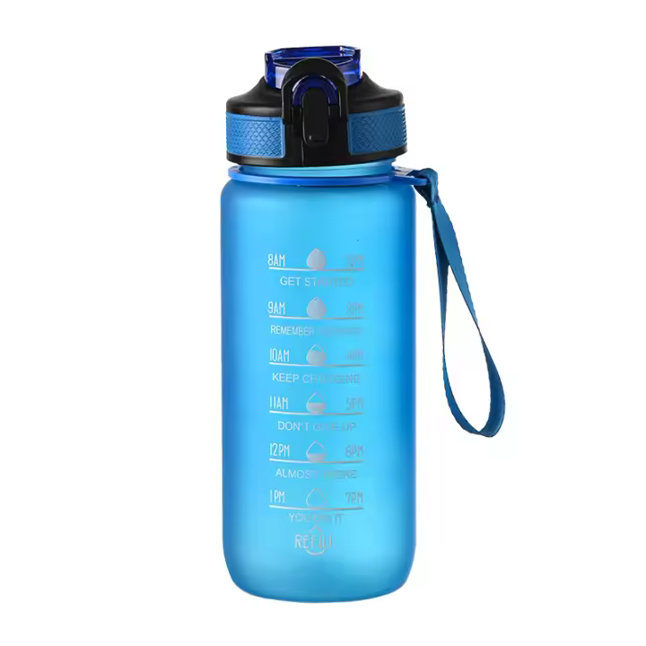 Botella De Agua Deportiva 700ML Bounce Con Gradiente De Colores Estilo Estudiantil Con Tiras Y Palanca Para Exteriores - 1