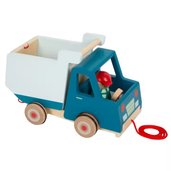Small Foot Volqueta de Madera Resistente y Robusto para Juego y Aprendizaje de Construcción en Niños - 1