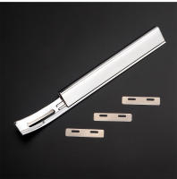 Kit De Herramientas De Corte Para Cuero Metálico Y Cuero Con 3 Hojas De Repuesto 4 Piezas Herramienta De Beveler De Seguridad Para DIY Negro/Cobre - details 5