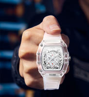 Reloj De Cuarzo Para Hombre En Forma De Barril Luminoso Y Personalizado De Silicona Alta Gama Calendario Integrado Resistente Al Agua Y Al Choque Estilo Transparente - details 11