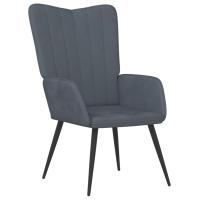vidaXL Sillón de relax de terciopelo Gris claro, Gris oscuro, Verde oscuro Sillon Dormitorio Sillon Comodos Silla Relax Sillón Sofá - details 2