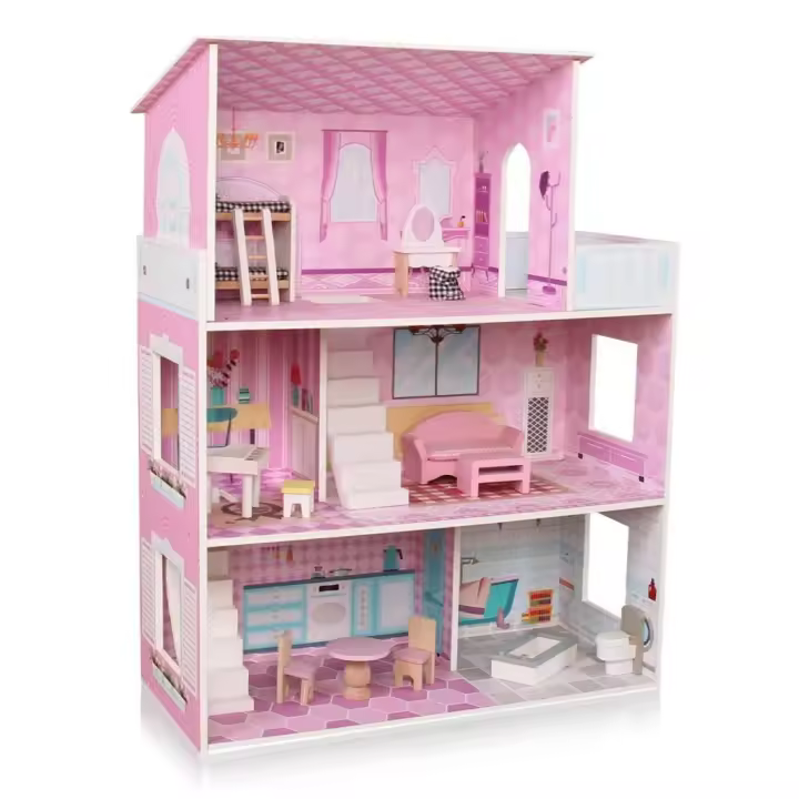 CHIPOLINO Juguete Casa de muñecas con 12 muebles de Chipolino - 1