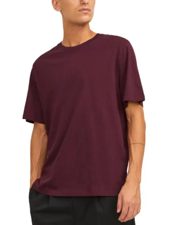 Camiseta básica Jack&Jones Organic burdeos para hombre - 1