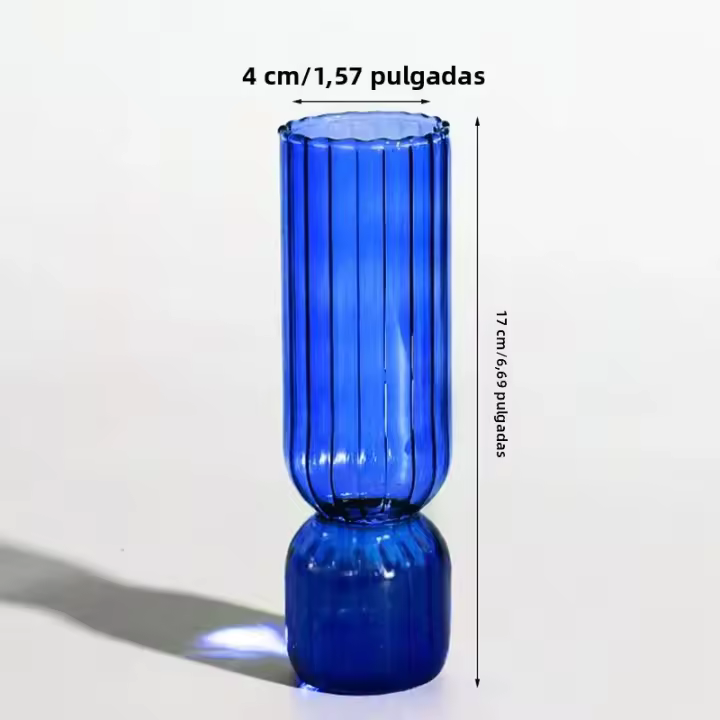 Vaso De Cristal Transparente Con Rayas Para Flores Y Planta Pot De Cultivo En Agua Decoración De Mesa Para Bodas Y Fiestas - 1