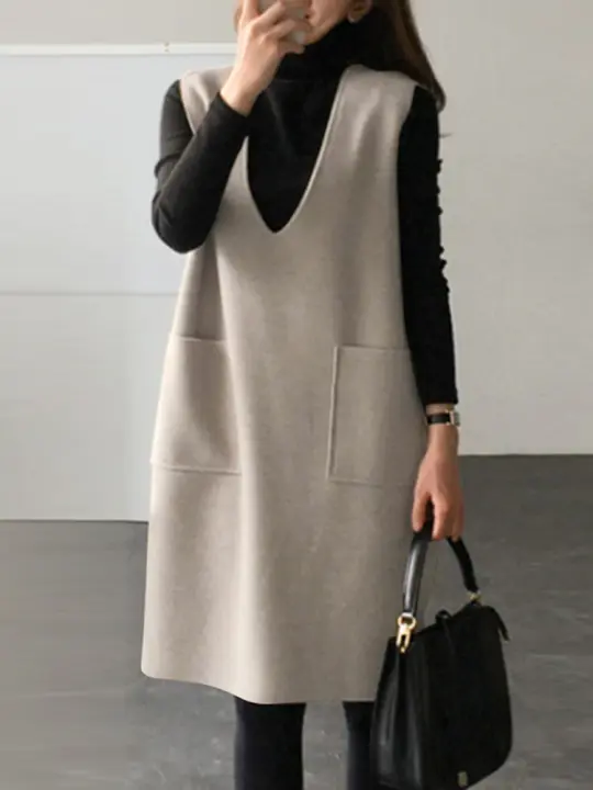 ZANZEA Vestido De Terciopelo Vintage Para Mujer Verano 2023 Vestido Sin Mangas Casual De Corte Holgado Con Abertura Adecuado Para Fiestas Y Vacaciones - 1