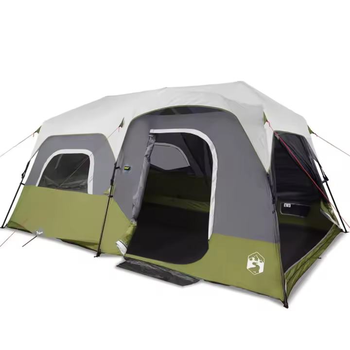 vidaXL Tienda Familiar con LED 9 Personas Apertura Rápida Toldo Carpa Color Azul,  Gris claro y naranja,  Verde y mas - 1