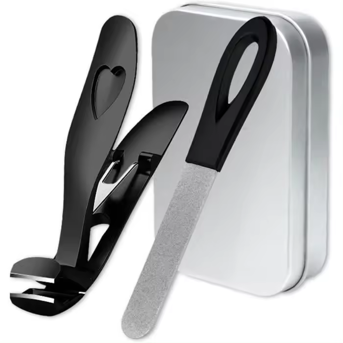 Cortaúñas para pies duros y gruesos, diseño ergonómico de cabezal oblicuo, adecuado para uñas gruesas o personas mayores (negro) - 1