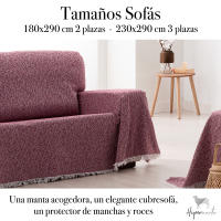 HIPERMANTA. Colcha Foulard multiusos 50% Algodón / 50% Poliéster modelo MARBRE. Medida 230X290 cm. - details 1