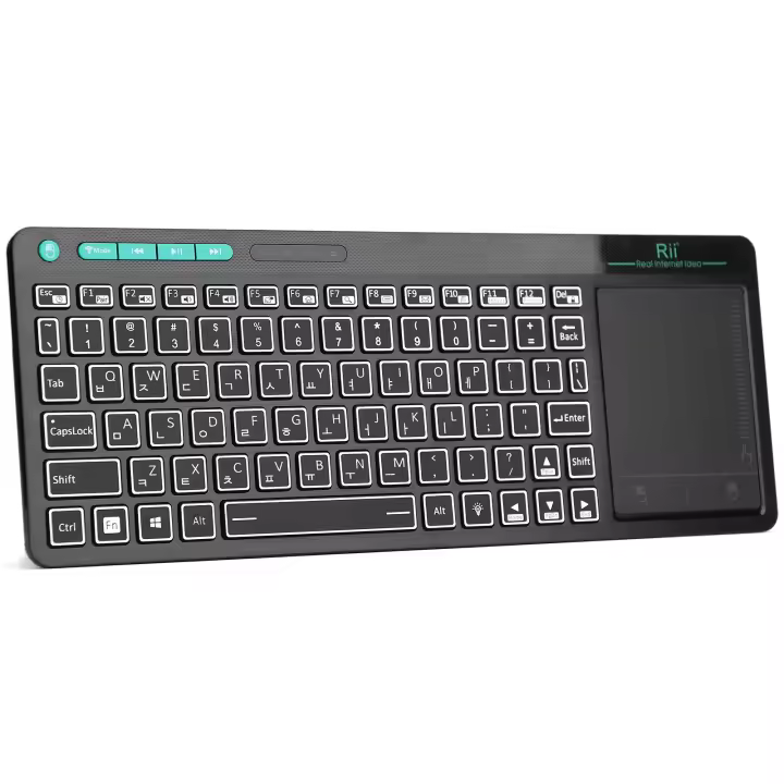 Teclado Bluetooth Inalámbrico Rii K18S Mini Con 2 LED Backlit Colores Para Android TV Box / PC Rechargeable Multimedia Con Ratón - 1