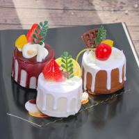 6PCS/Set Modelo De Pastel Artificial Para Decoración De Bodas Y Fiestas Profesional Simulación De Postres En PVC Tamaño 2.75'' - details 3