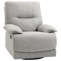 HOMCOM Sillón Reclinable de Salón Sillón Relax Reclinable Manual hasta 150° Tapizado en Tela con Reposapiés Carga 160 kg para Sala de Estar Dormitorio Oficina 89x98x101 cm Gris - details 0