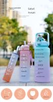 Botella Deportiva De Agua Con Marca De Tiempo Reutilizable Y Portátil Para Adultos Material De Plástico PP Para Gimnasio Y Viajes - details 7