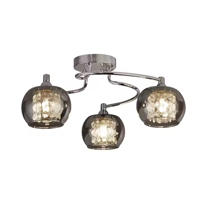 Lovell Contemporary Lámpara de Techo Acero Cromado Fumè 3 Luces G9 - 1
