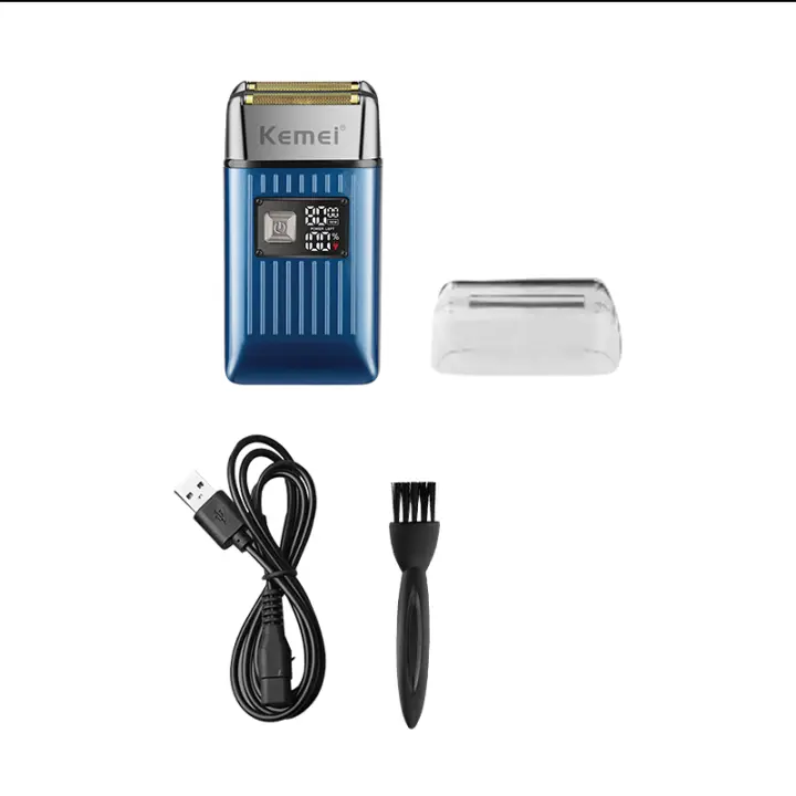 Kemei Afeitadora Eléctrica Para Hombres Cabeza Lisa Barba Trimmer IPX6 Impermeable 8000RPM Afeitado Preciso Ultra Corte Punto Fijo KM-1112 - 1