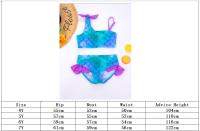 Bikini Infantil Ajustable Con Estampado De Escamas De Pez Y Volantes Para Niñas Traje De Baño De Verano Para Niñas Con Estilo Surf Y Playa - details 1