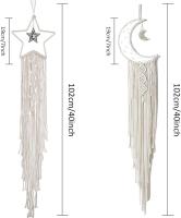 Atrapasueños con borlas, decoración de grto de Habitación, Bohemio, hecho a mano, atrapasueños, Luna y estrellas - details 0