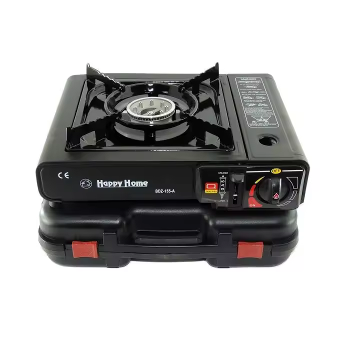 Cocina portátil dual HOPE HOME, funciona con carcho de gas or botella de gas externa, Estua de Gas Portátil para Camping y Viajes | Ligera, Segura y Deficiente | Ideal para Interiores - 1