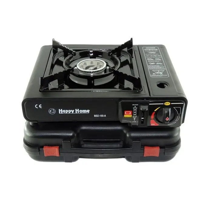 Cocina portátil dual HOPE HOME, funciona con carcho de gas or botella de gas externa, Estua de Gas Portátil para Camping y Viajes | Ligera, Segura y Deficiente | Ideal para Interiores - 1