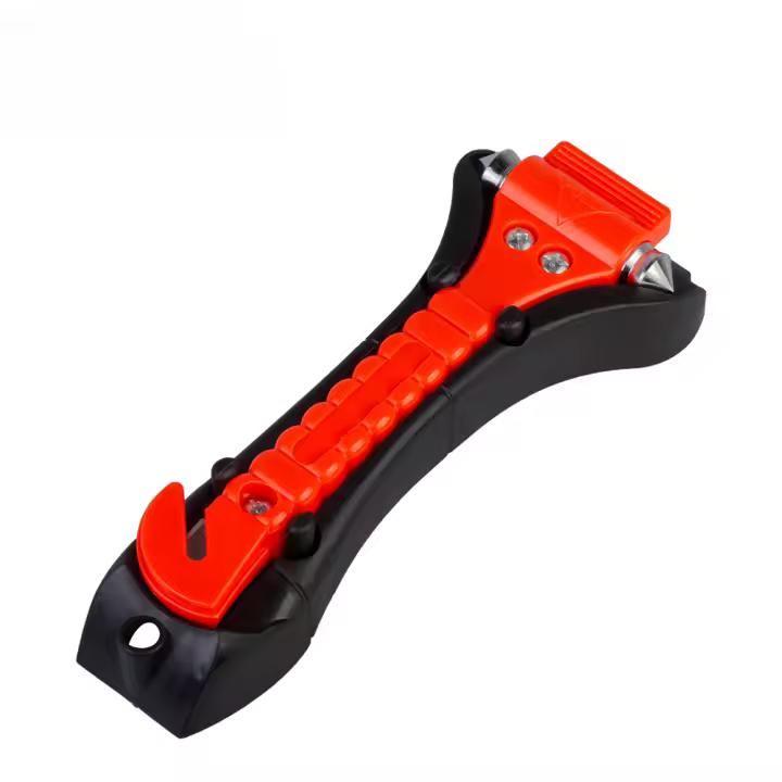 Martillo De Supervivencia 2-en-1 Herramienta De Rescate Para Emergencias En Carretera Con Corte De Cinturón De Seguridad Y Rompe Vidrio Para Coche - 1