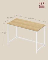 Escritorio Industrial Compacto - 60x120x76 cm, Mesa de Oficina y Estación de Trabajo, Ideal para Teletrabajo, Estudio y Dormitorio, Estructura de Metal - details 26