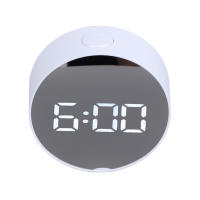 Reloj with Espejo Digital, Alarma, Pantalla Redonda Grande Blanca, Reloj LED portátil fácil de Ver para Oficina, dormitorio, Viajes W - details 4