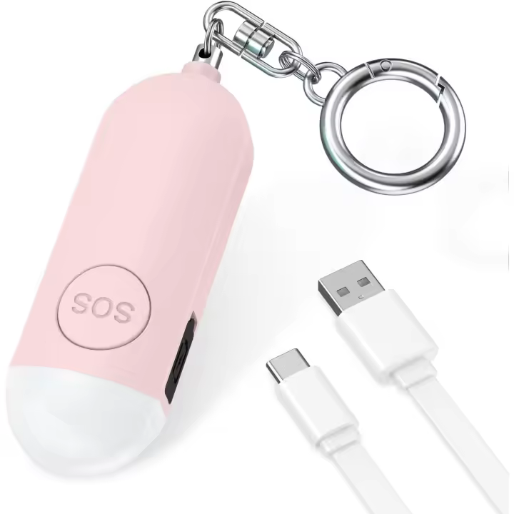 Pequeño, aprobado por la Policía, Con llave para Emergencias de pánico y Violación, ideal para personas mayores y niñas (Rosa) - 1