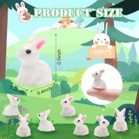 Figuras De Conejitos Miniatura De Resina Lindos 200/100 Piezas Decoración De Miniatura De Conejo Blanco Pequeño Para Jardín De Muñecas Y Paisajismo - details 1