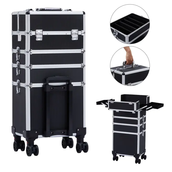 AREBOS 4 en1 Caso de belleza Trolley Maleta Kit de maquillaje Belleza - 1