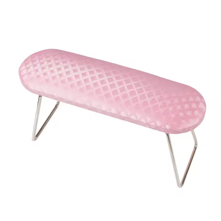 Reposapiés de piel de microfibra para manicura, almohada de mano, soporte de Maple inoxidable with tira de silicona antideslizante, juguete profesional para reposapiés de Mesa y Escritorio - 1