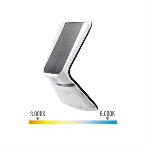 EDM Aplique Solar EDM 3,5W 430lm Sensor Presencia 2-8m Blanco 10,5x13cm - 31843 Aplique solar Iluminación Exterior Solar Led - 1