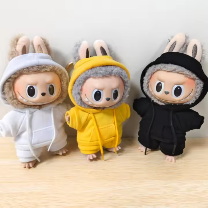 Conjunto De Ropa Para Muñeca Labubu De 17 Cm Color Sólido Hoodie Y Pantalones Accesorios Para Muñecas DIY Regalo Para Coleccionistas De Juguetes - 1