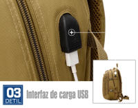 Mochila Táctica Militar Negro 35L para Actividades al Aire Libre - Ideal para Ciclismo, Montaña, Senderismo, Camping y Trekking - Unisex - details 2