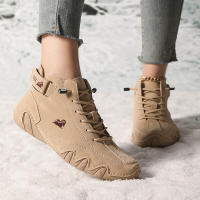 Botas De Invierno Para Mujer Impermeables Cómodas Y Calientes Con Peluche De Lana Microfibra De Cuero Botas Cortas Casuales - details 1